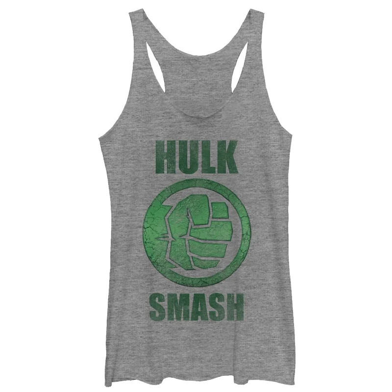 Women's Marvel Hulk Smash Racerback Tank Top soft pink tank