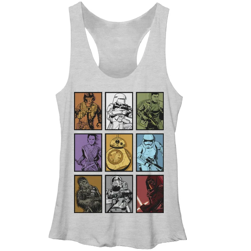 Women's Star Wars The Force Awakens Rey and BB-8 Character Boxes Racerback Tank Top cotton tank top Women's Star Wars The Force Awakens Rey and BB-8 Character Boxes Racerback Tank Top cotton tank top