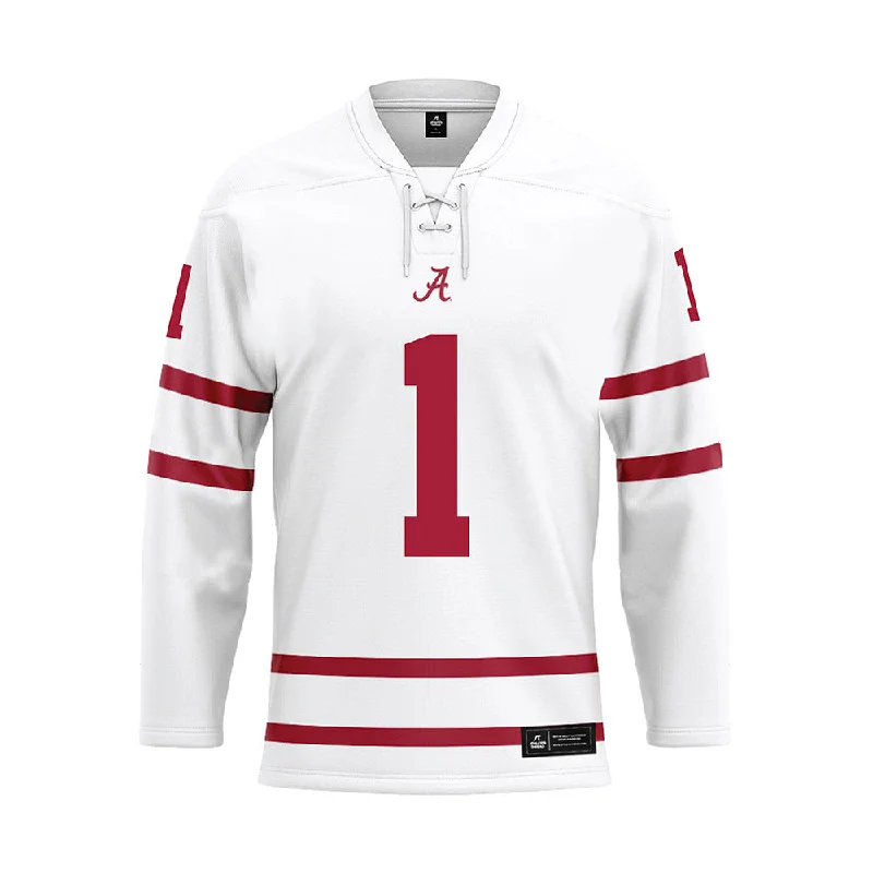 Alabama - NCAA Women's Track & Field : Miracle Ailes - White Hockey Jersey Spring Jersey Blouse Alabama - NCAA Women's Track & Field : Miracle Ailes - White Hockey Jersey Spring Jersey Blouse