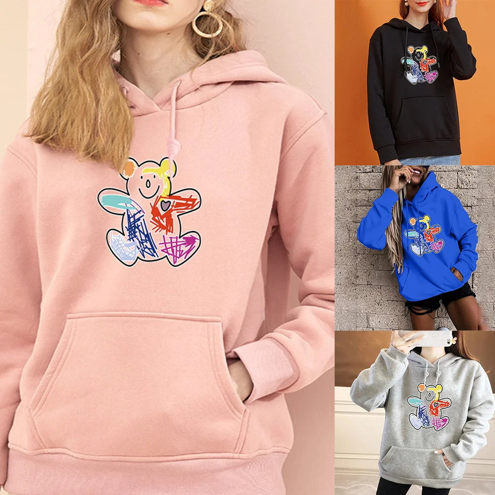 Hoodie Women's Fashion Long-sleeved Hoodie with Back Slit Movement Comfort