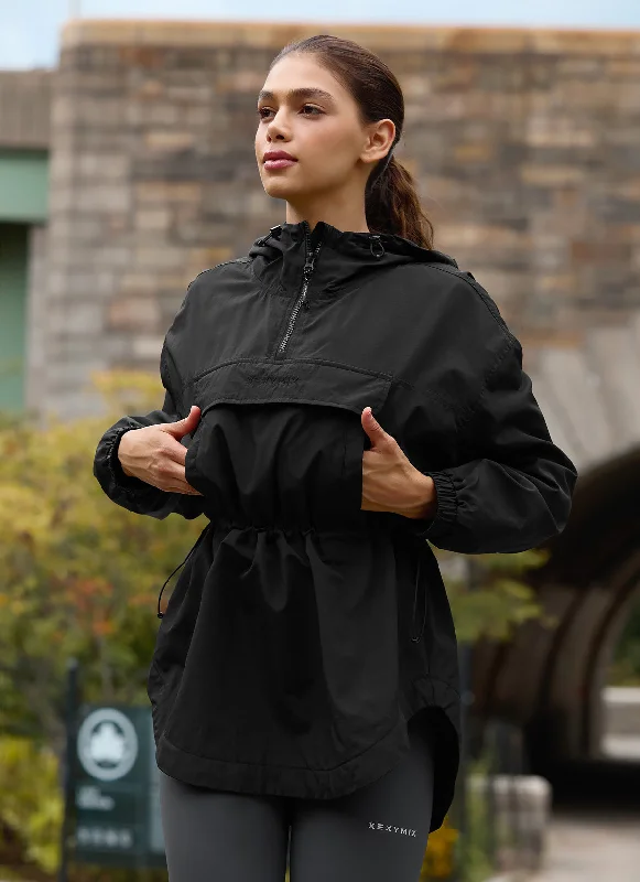 All-round Pullover Hoodie Anorak Hoodie with Lace Feminine Delicate