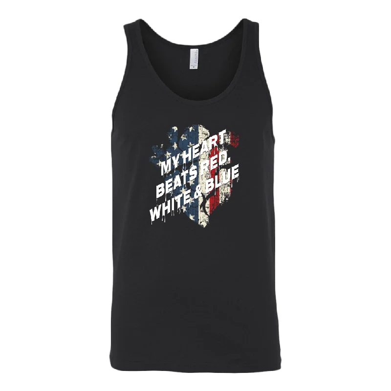My Heart Beats Red, White, & Blue Tank Top glitter tank top