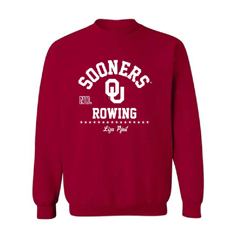 Oklahoma - NCAA Women's Rowing : Liza Pfeil - Classic Fashion Shersey Crewneck Sweatshirt Hoodie with Mesh Breathable Sporty