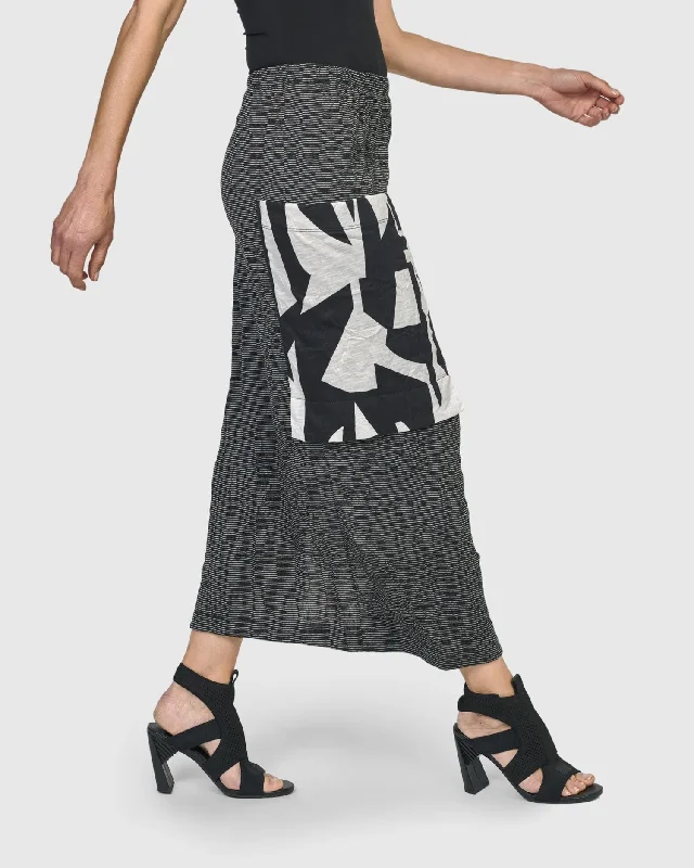 Shortwave Pencil Skirt, Mono velvet skirt rich