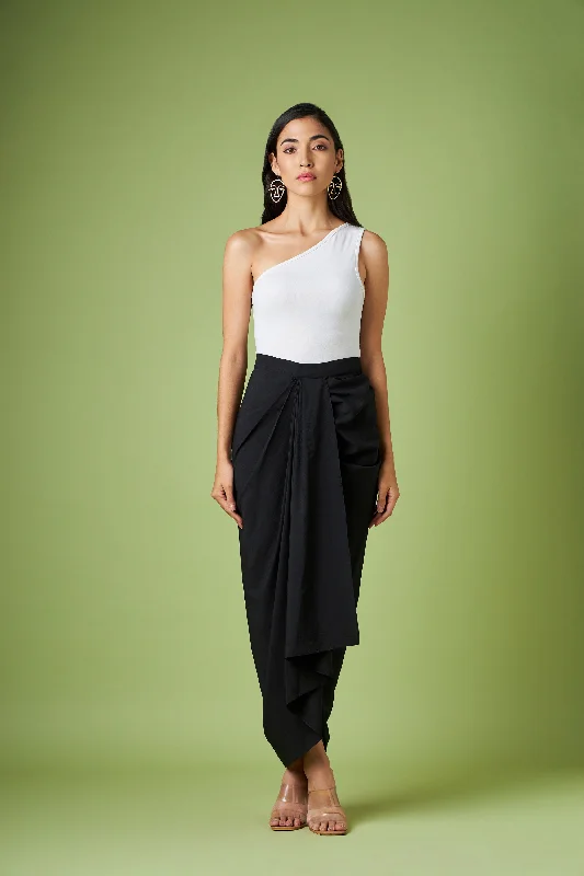 Black Drape Skirt denim skirt classic