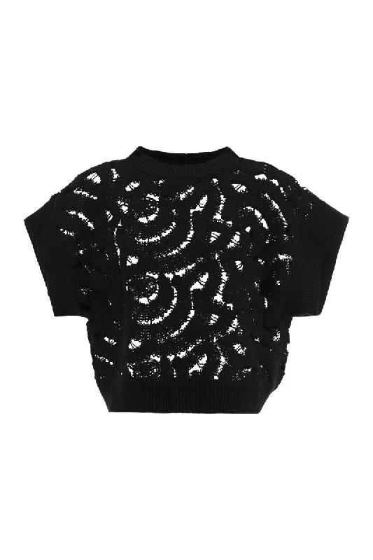 Perforated short-sleeved jersey Navy Blue Jersey Tee