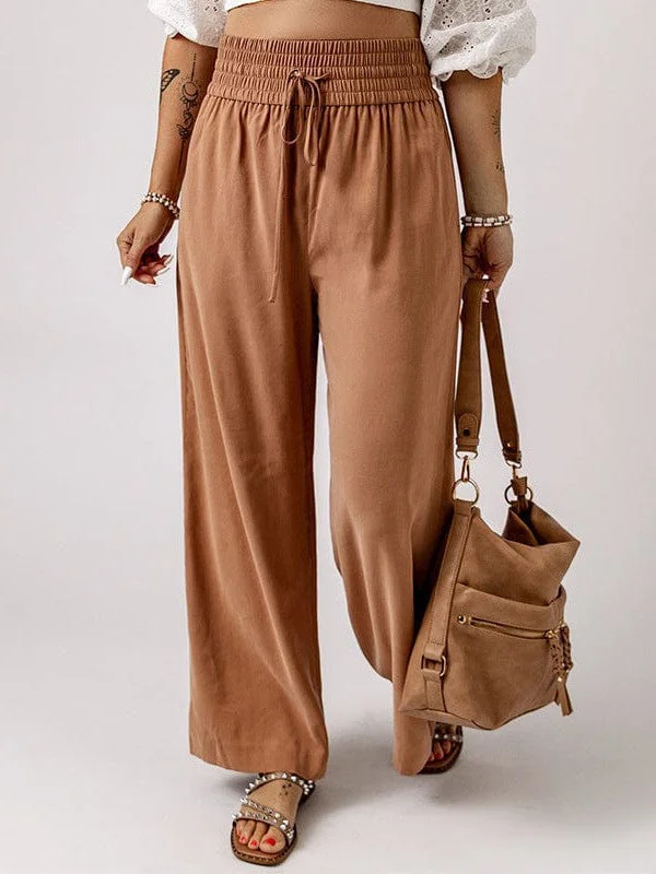 Simple Wide-Leg Women'S Trousers With High Waist In Solid Colors Trousers sophisticated sleek Simple Wide-Leg Women'S Trousers With High Waist In Solid Colors Trousers sophisticated sleek