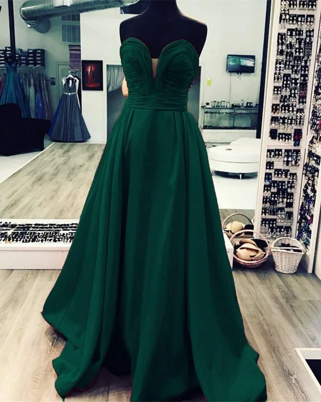 Ruched Sweetheart Long Taffeta Floor Length Evening Dresses Tunics Corduroy durable