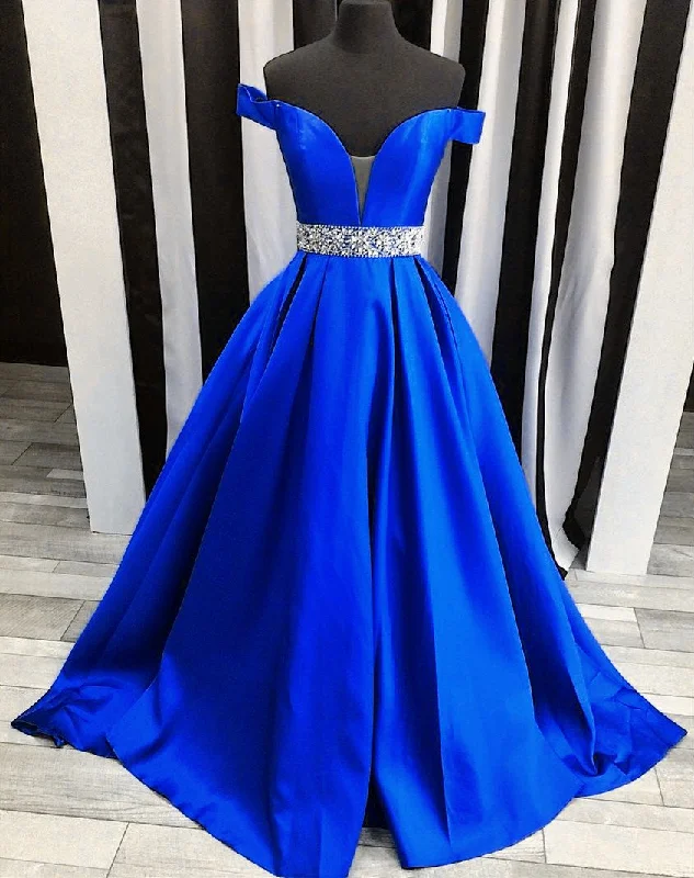 off the shoulder satin ball gowns evening dresses 2017 Tunics Party sparkling