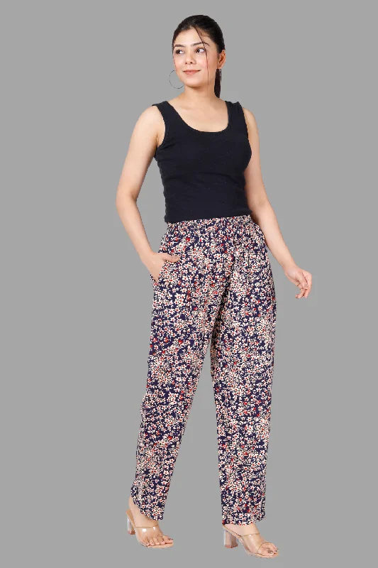 Women's Multicolor Rayon Printed Trousers - House Of Rp Trousers Favorite Customer
