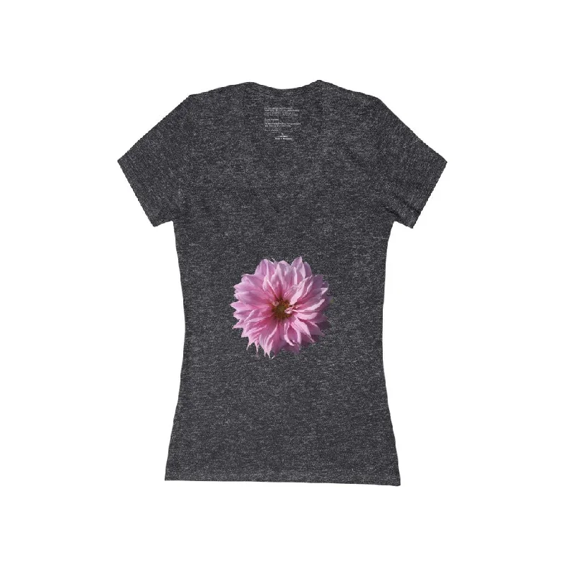 Women's Exclusive Floral Design Jersey Short Sleeve Deep V-Neck Tee Polo Neck Jersey Top Women's Exclusive Floral Design Jersey Short Sleeve Deep V-Neck Tee Polo Neck Jersey Top