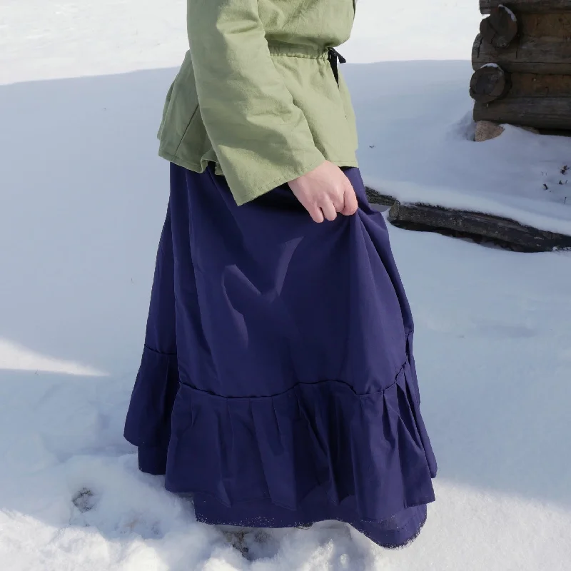Flounced Drawstring Cotton Skirt - Solid Color linen skirt airy