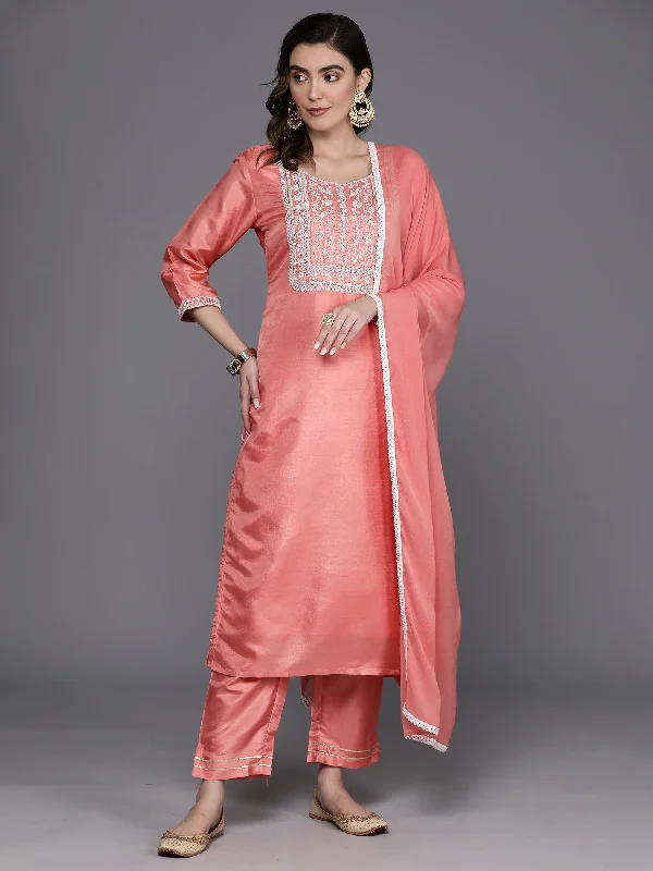 Women's Kurta With Trousers & Dupatta - Indo Era Trousers Running Lightweight