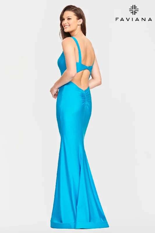 Simple Prom Dress With Scoop Neck And Cutout Back Tunics Corduroy durable