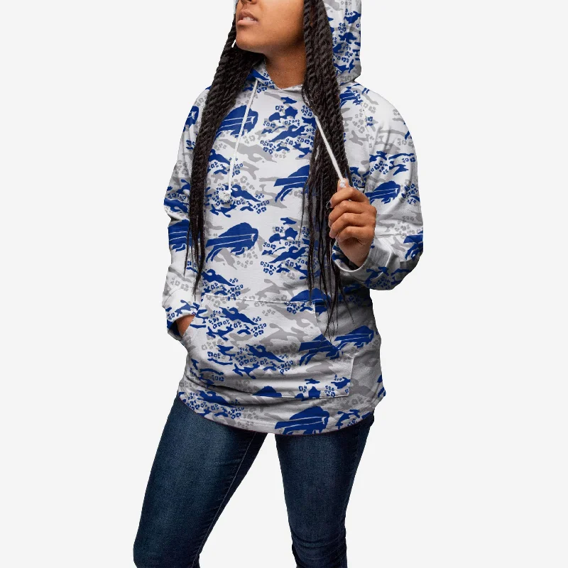 Buffalo Bills Womens Leopard Camo Hoodie Hoodie with Pattern Geometric Abstract