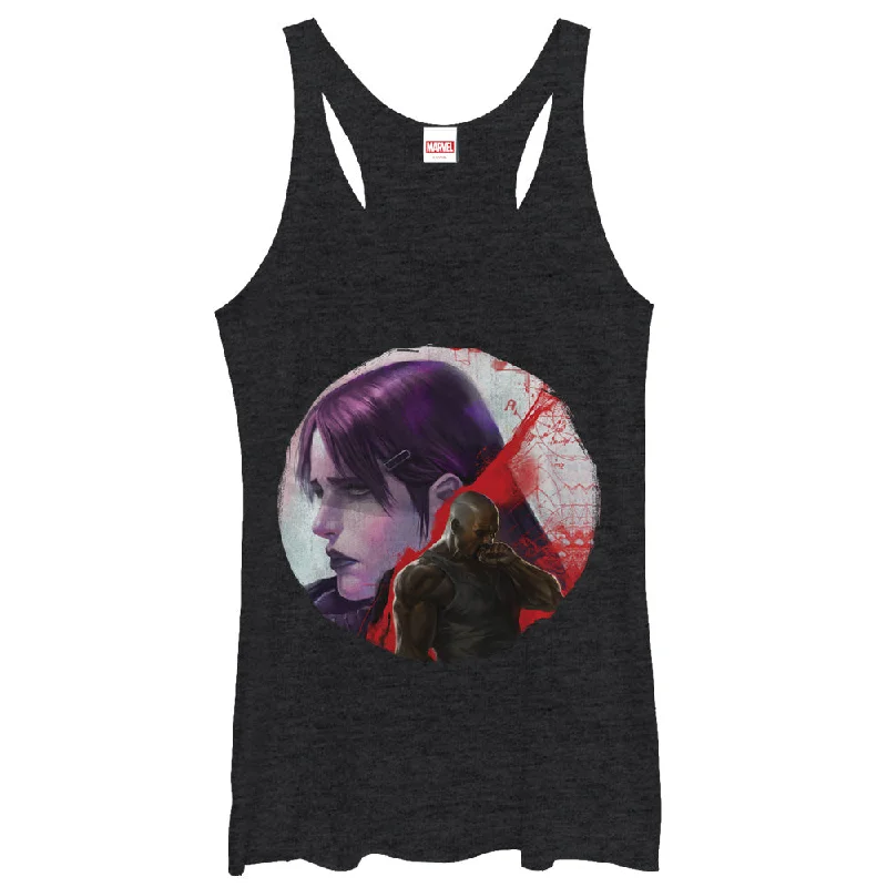 Women's Marvel Jessica Jones and Luke Cage Racerback Tank Top beige tank top