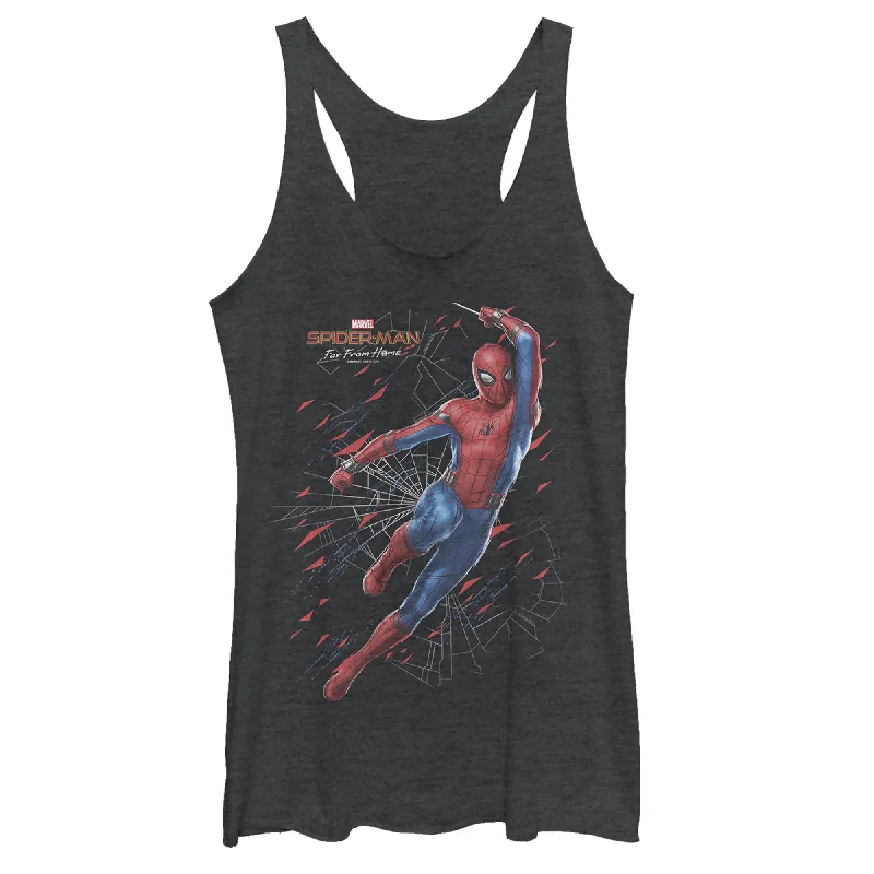 Women's Marvel Spider-Man: Far From Home Web Shatter Racerback Tank Top pastel tank top Women's Marvel Spider-Man: Far From Home Web Shatter Racerback Tank Top pastel tank top