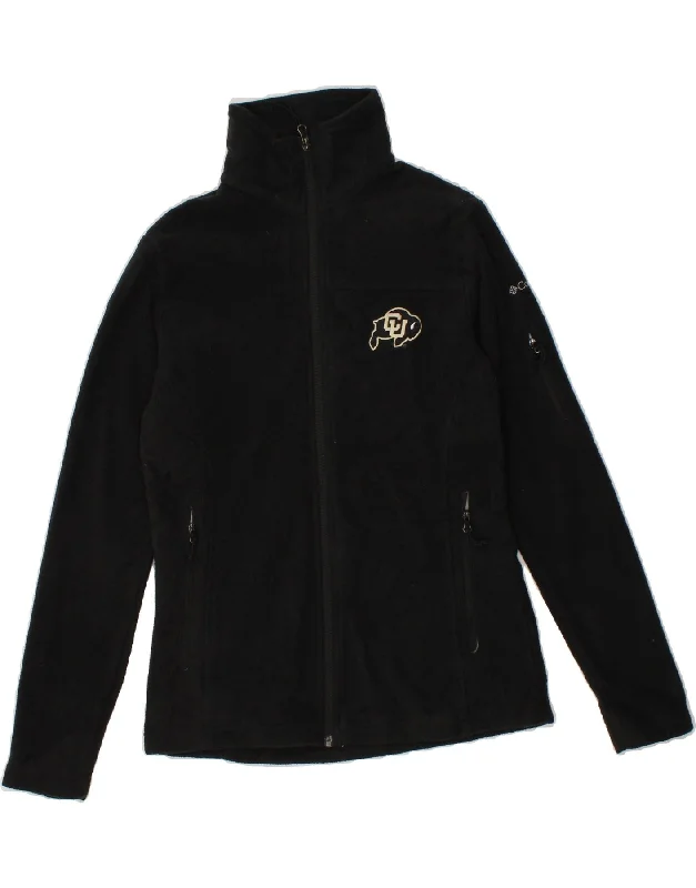 COLUMBIA Womens Fleece Jacket UK 10 Small Black Cotton Denim Jacket Leather Jacket Suede Jacket COLUMBIA Womens Fleece Jacket UK 10 Small Black Cotton Denim Jacket Leather Jacket Suede Jacket