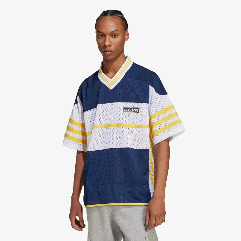 Adidas Originals | ADICOLOR ADIBREAK MESH JERSEY  { NIGHT INDIGO/WHITE/BOLD GOLD Elegant Jersey Shirt