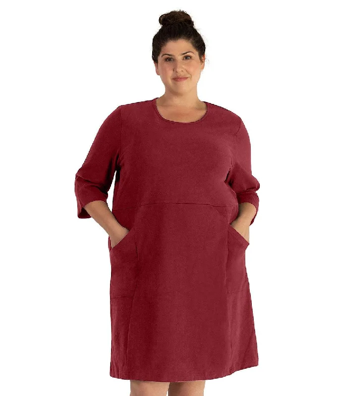 Legacy Cotton Casual 3/4 Sleeve Dress Classic Colors Tunics Handmade artisanal