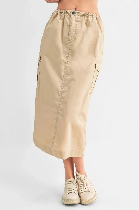 Cargo Skirt With Drawstring Midi Skirt leather skirt bold