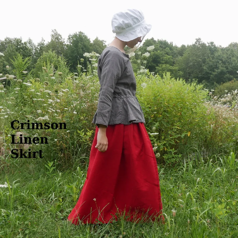 Drawstring Skirt - Linen velvet skirt rich