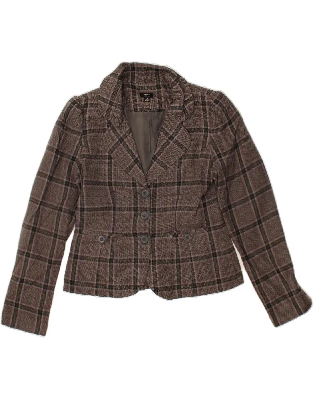 MOSSIMO Womens Crop 3 Button Blazer Jacket UK 10 Small Grey Check Acrylic Jersey Jacket Tulle Jacket Batik Jacket MOSSIMO Womens Crop 3 Button Blazer Jacket UK 10 Small Grey Check Acrylic Jersey Jacket Tulle Jacket Batik Jacket