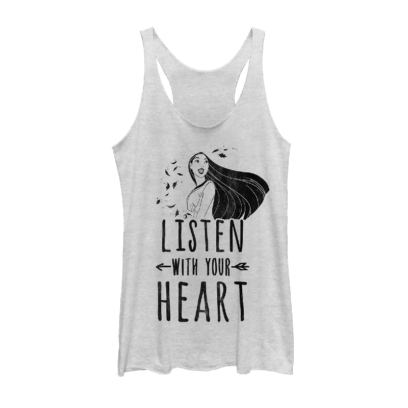 Women's Pocahontas Listen Heart Racerback Tank Top sleep tank top