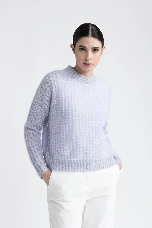 Alpaca and lurex crewneck sweater Cotton Fabric Linen Fabric Terry Fabric