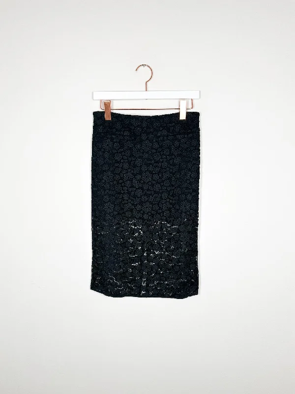 Nº 21 - Lace Skirt - Black floral skirt print