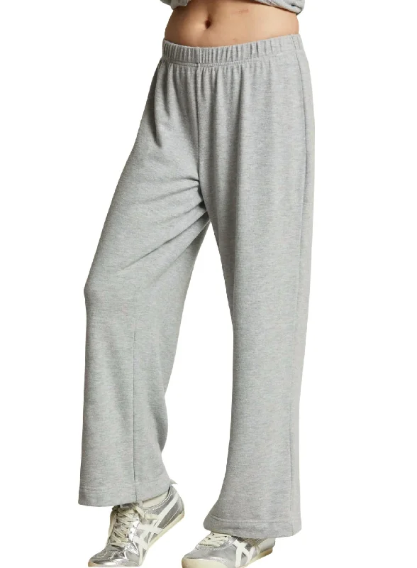 Marcie Brushed Sweater Pull On Pant In Heather Grey Iron Safe Non-Iron Wrinkle Free