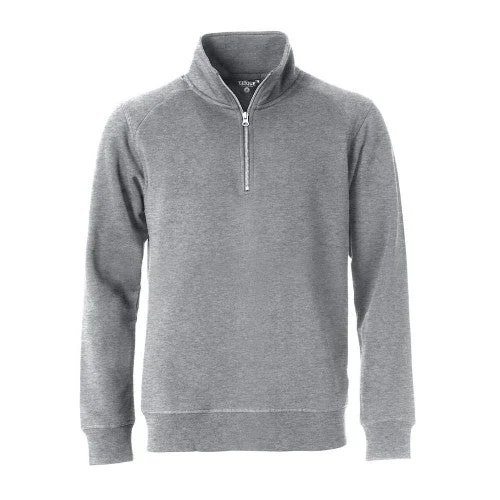 Clique Unisex Adult Classic Melange Half Zip Sweatshirt Hoodie with Exposed Zipper Edgy Industrial