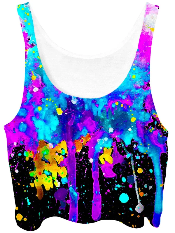 Abstract Crop Top Sequined Glittery Shiny