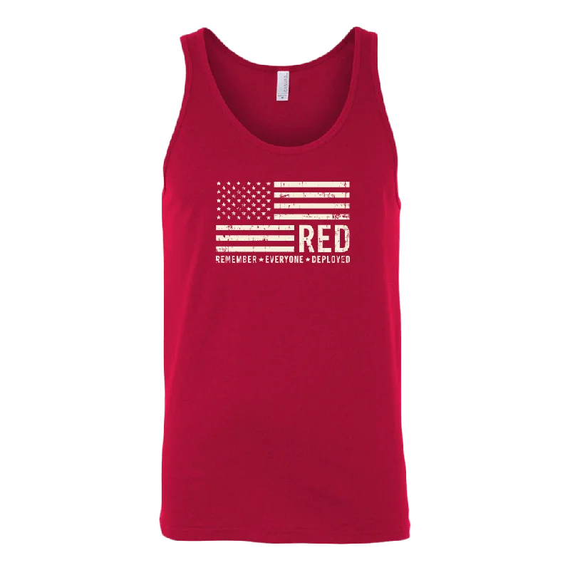 R.E.D - Remember Everyone Deployed US Flag Tank Top chic tank top