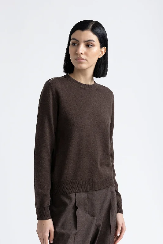 Wool, silk and cashmere sweater Sequined Glittery Shiny