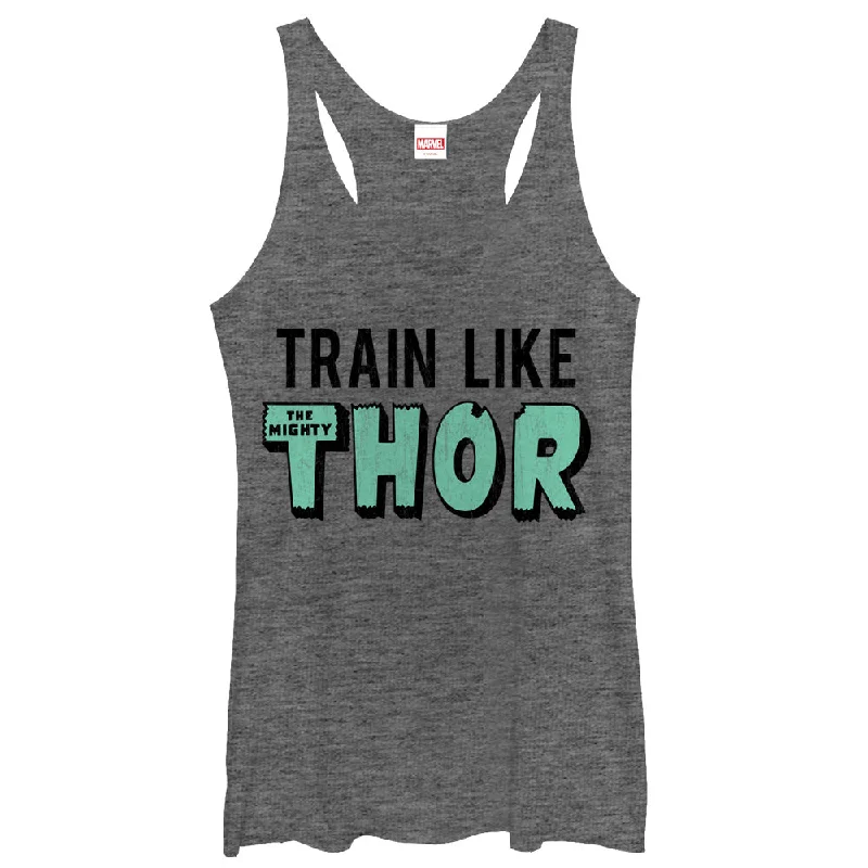 Women's Marvel Train Like Thor Racerback Tank Top bold tank top