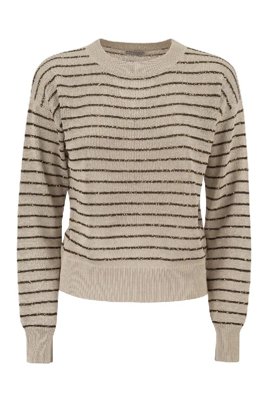 Dazzling Stripes cotton jersey Pink Jersey Tee