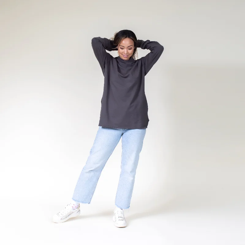 Minka Tunic Hoodie Hoodie with Elastic Cuffs Stretchable Comfortable