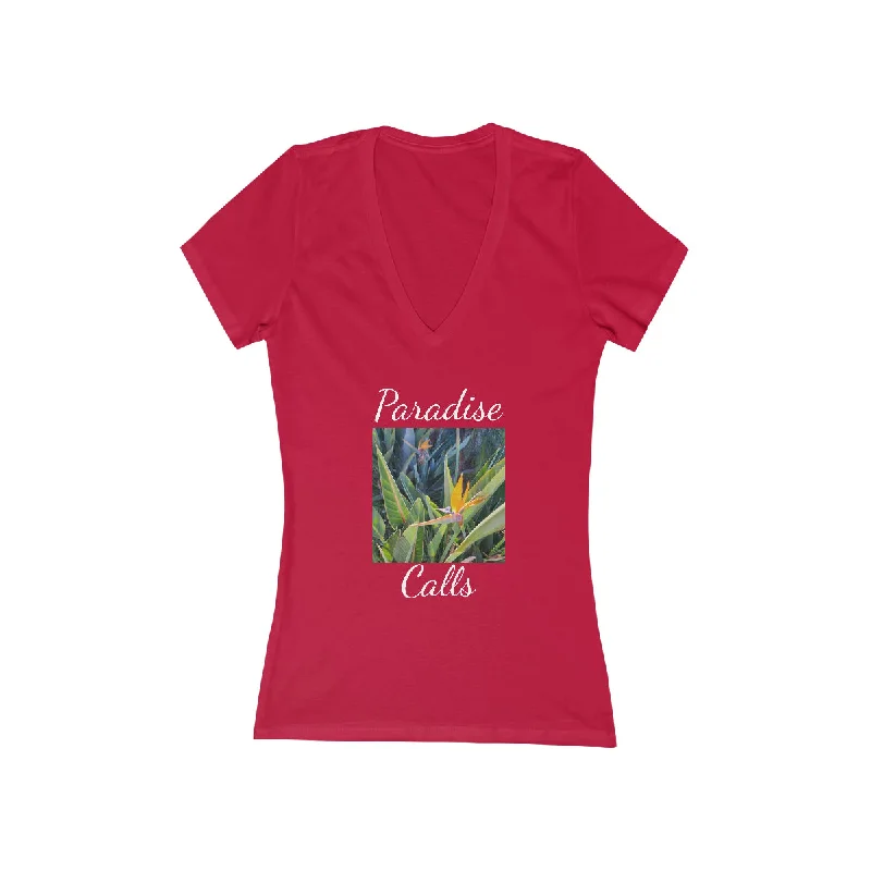 Islander Bird of Paradise Women's Jersey Short Sleeve Deep V-Neck Tee Royal Blue Jersey Shirt Islander Bird of Paradise Women's Jersey Short Sleeve Deep V-Neck Tee Royal Blue Jersey Shirt