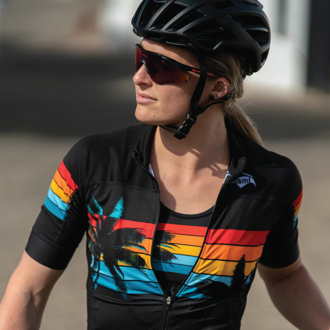 WOMEN'S MENTE CYCLING JERSEY MALIBU BLACK Asymmetrical Jersey Blouse