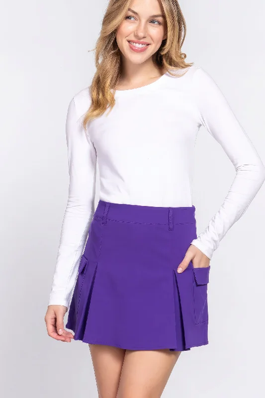 Stretch Cargo Mini Skirt With Underpants wool skirt breathable