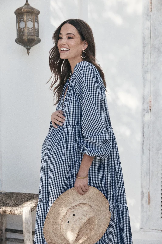 Gidget Dress (Navy Gingham) Tunics Seasonal trendy