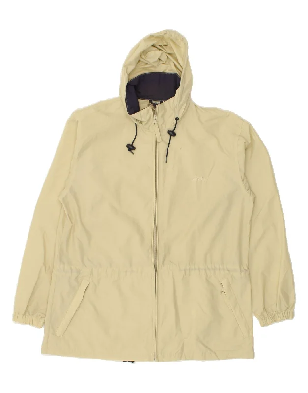 L.L.BEAN Womens Hooded Rain Jacket UK 10 Small Beige Nylon Nylon Fabric Polyester Fabric Spandex Fabric