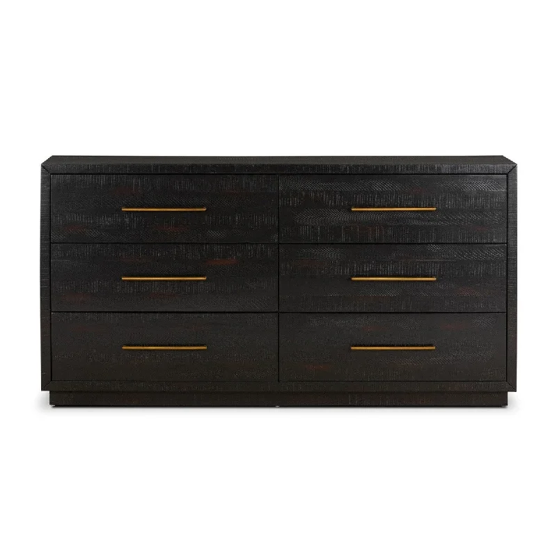 Sorin 6 Drawer Dresser - Burnished Black Tunics Short Trendy