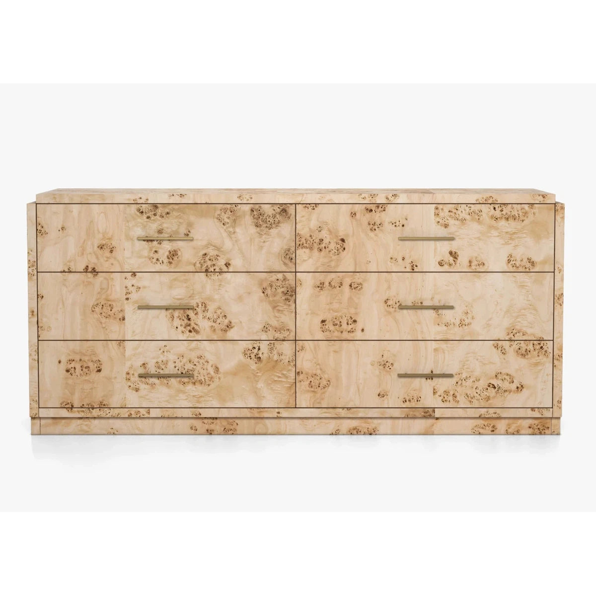 Wesley Burl 6-Drawer Dresser - Light Burl Tunics Trendy modern