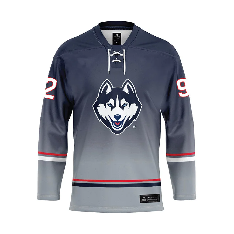 UConn - NCAA Women's Ice Hockey : Ashley Allard - Grey Hockey Jersey Eco-Friendly Jersey Tee UConn - NCAA Women's Ice Hockey : Ashley Allard - Grey Hockey Jersey Eco-Friendly Jersey Tee