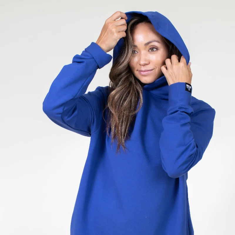 Cobalt Tunic Hoodie Hoodie with Cropped Fit Short Trendy