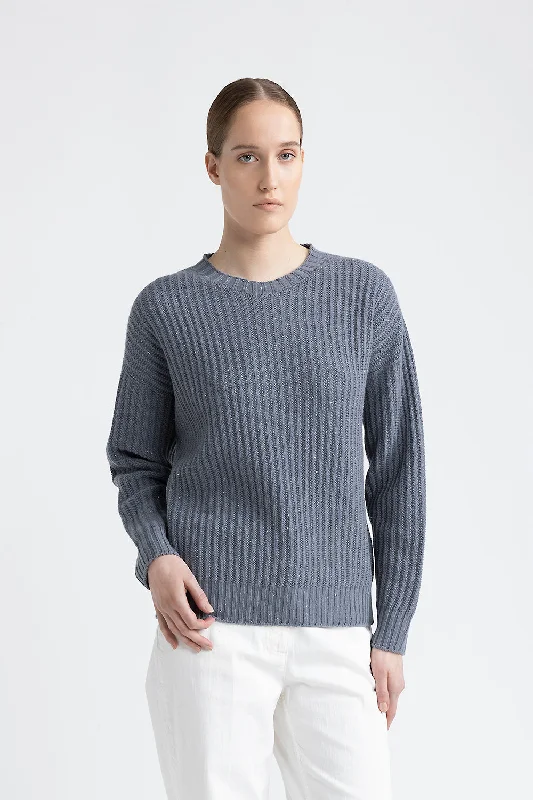 Wool, silk, cashmere and lurex sweater Zippered Front Buttoned Front Snap Front