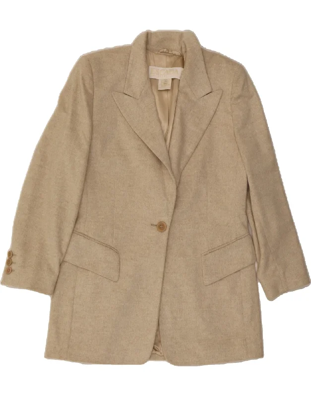 ESCADA Womens 1 Button Blazer Jacket IT 42 Medium Beige Angora Herringbone Jacket Checkered Jacket Solid Jacket ESCADA Womens 1 Button Blazer Jacket IT 42 Medium Beige Angora Herringbone Jacket Checkered Jacket Solid Jacket