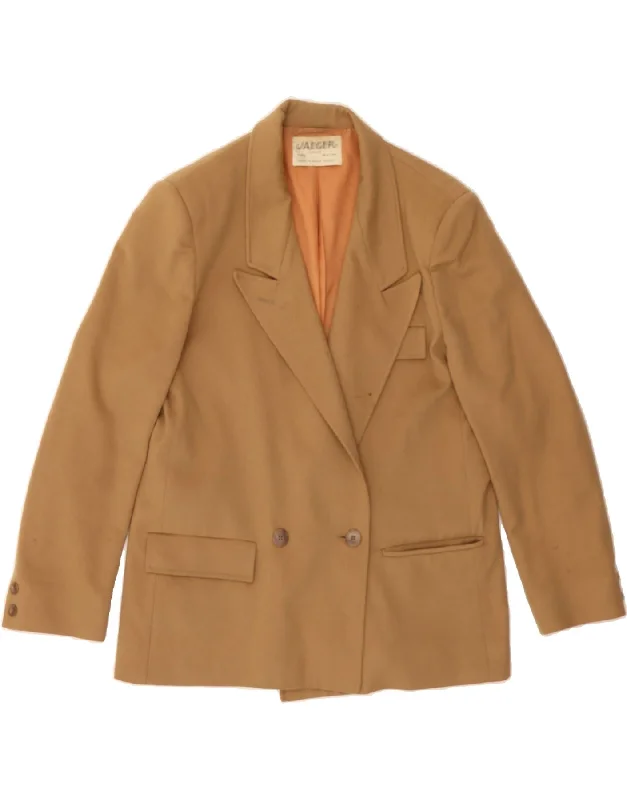 JAEGER Womens Double Breasted Blazer Jacket UK 16 Large Brown Wool Bomber Jacket Anorak Windbreaker JAEGER Womens Double Breasted Blazer Jacket UK 16 Large Brown Wool Bomber Jacket Anorak Windbreaker
